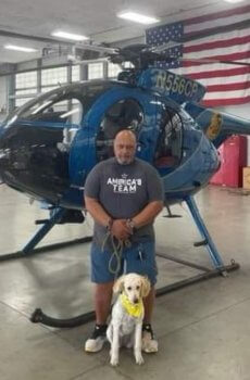 Sassy a First Responder Support Dog adopted from Heaven to Earth Rescue.